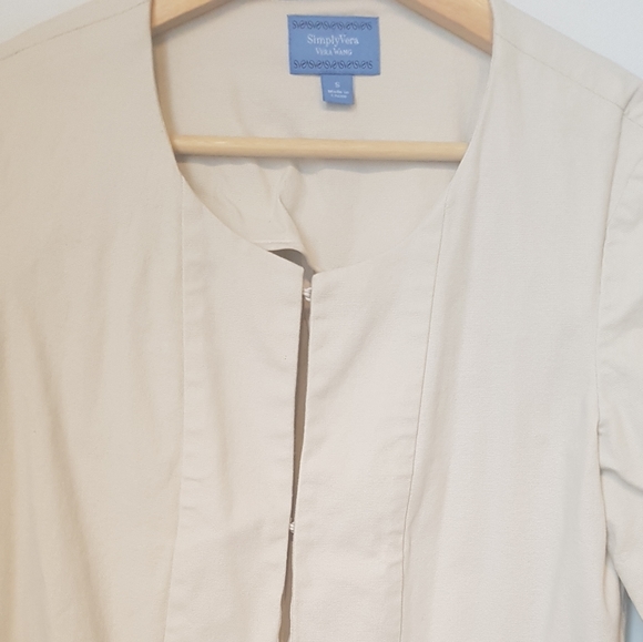 Vera Wang Cotton Blazer, Size small - Picture 2 of 3